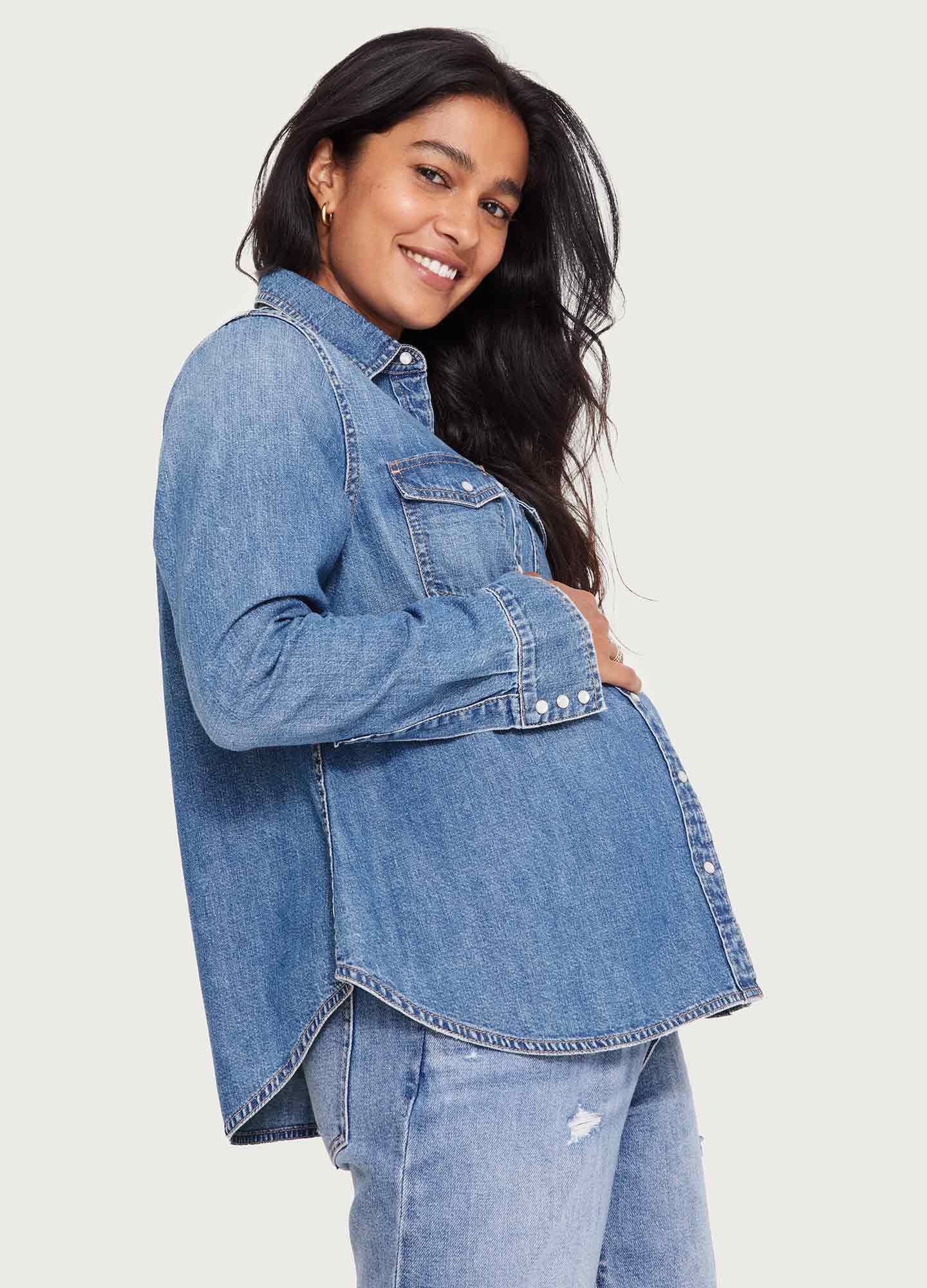 The Denim Maternity Shirt | Hatch Collection