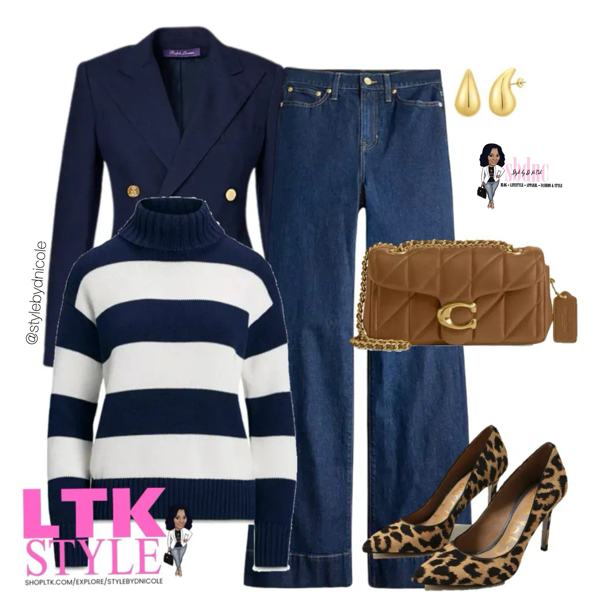 Mixing prints with navy and denim! 

Available in sizes S-XL! 

#LTKWorkwear #LTKMidsize #LTKSeasonal