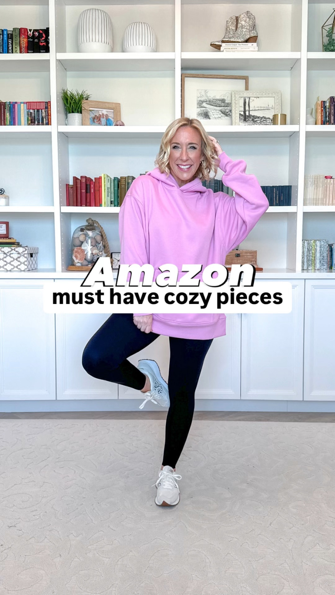 THE coziest fleece joggers and hoodie! 
1. Joggers - size small. Comes in 7 colors & sizes XS-XXL.
2. Hoodie - size small. Comes in 9 colors & sizes XS-XXL. Perfectly oversized and perfect length for leggings. 
• black long sleeve - size small. Double lined.
• grey sweatpants - size small. Straight leg style & a lighter weight material. 

#LTKSeasonal #LTKVideo #LTKFindsUnder50