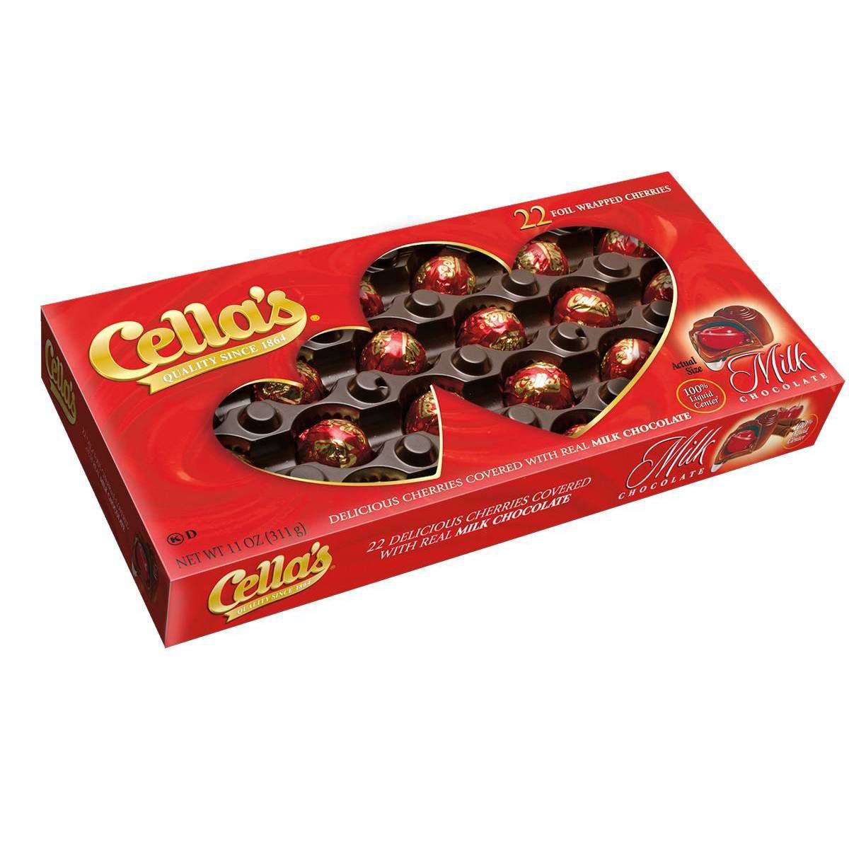 Valentine Cella's Milk Chocolate Cherries Gift Box - 11oz/22ct | Target