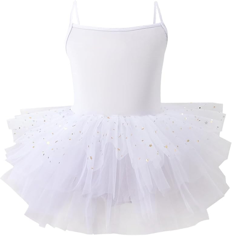 Toddler Girls Tutu Dresses Strap Shiny Tulle Ballet Leotard Ballerina Costume for Dance | Amazon (US)