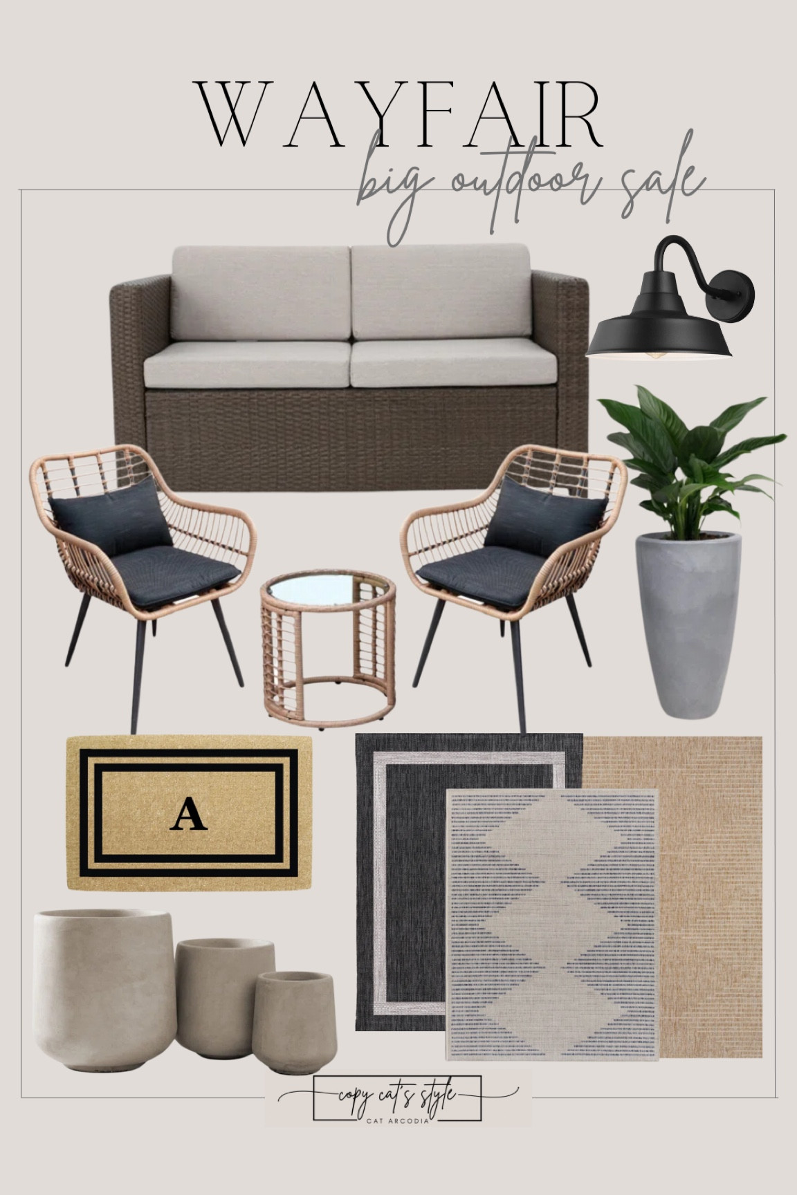 Wayfair Big Outdoor Sale Favorites, outdoor patio furniture, planters, outdoor rug, outdoor lighting 

#LTKsalealert #LTKSeasonal #LTKhome