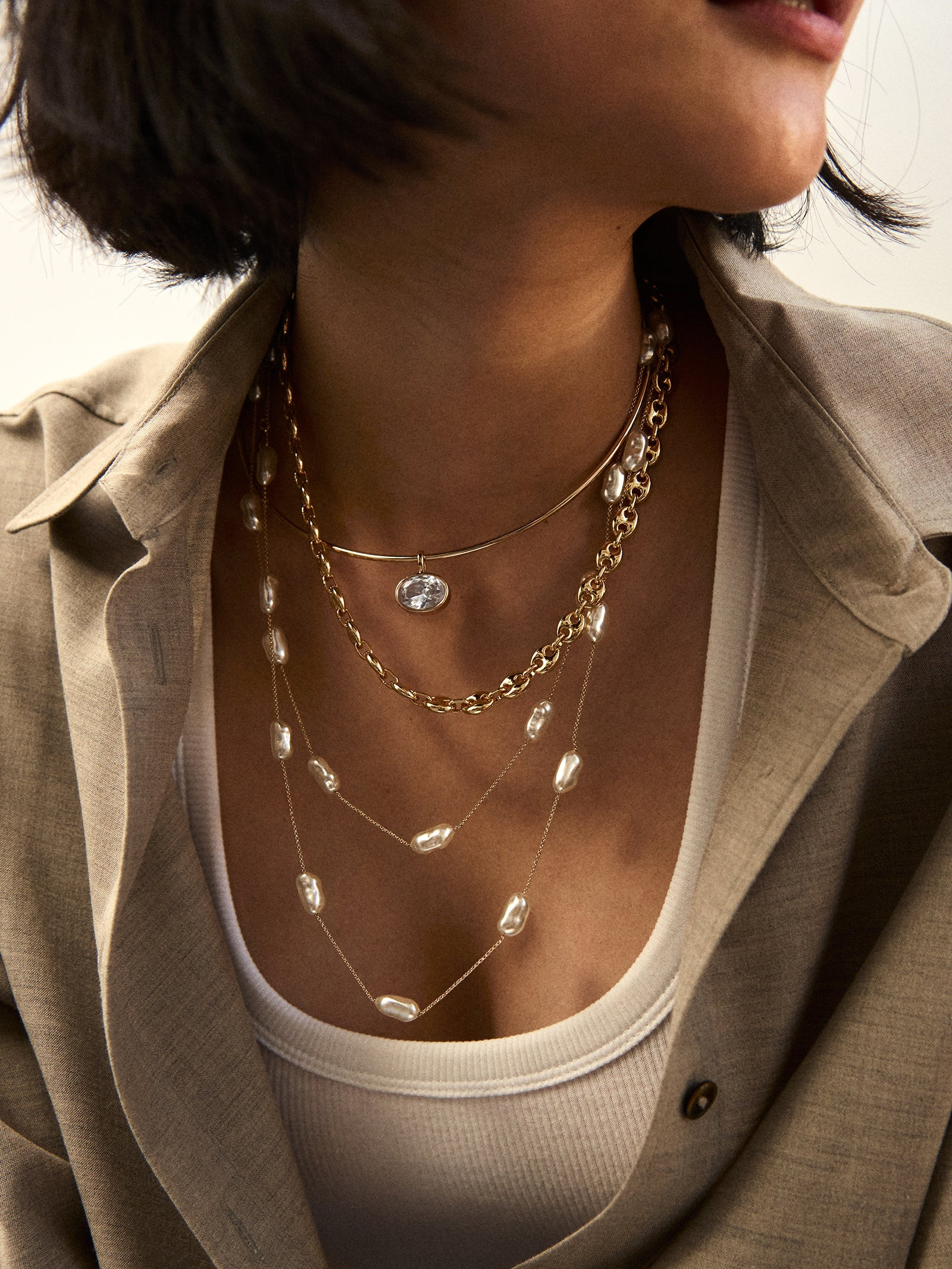 Lexi Crystal Collar Necklace - Gold | BaubleBar