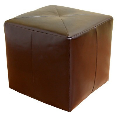 Aric Bonded Leather Ottoman - Baxton Studio: Dark Brown Footrest, Seating Bench, No Assembly Required | Target