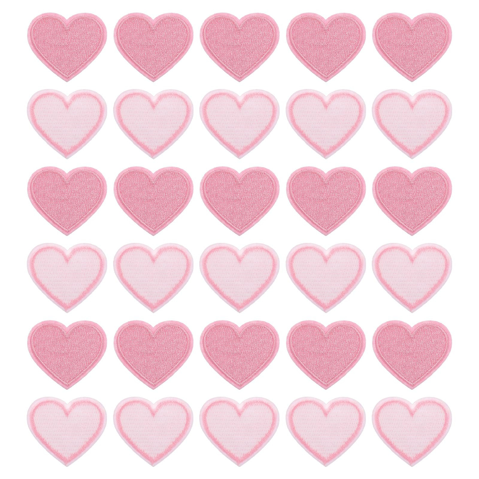 uxcell Heart Shaped Iron on Patches Embroidered Heart Patch Iron On Transfer Patches for Clothing... | Amazon (US)