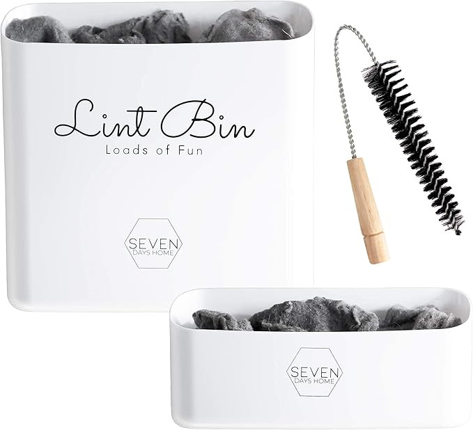 Magnetic Lint Bin Laundry Room Trash Can Dryer Sheet Holder & Pods Container & Dryer Vent Cleaner... | Amazon (US)