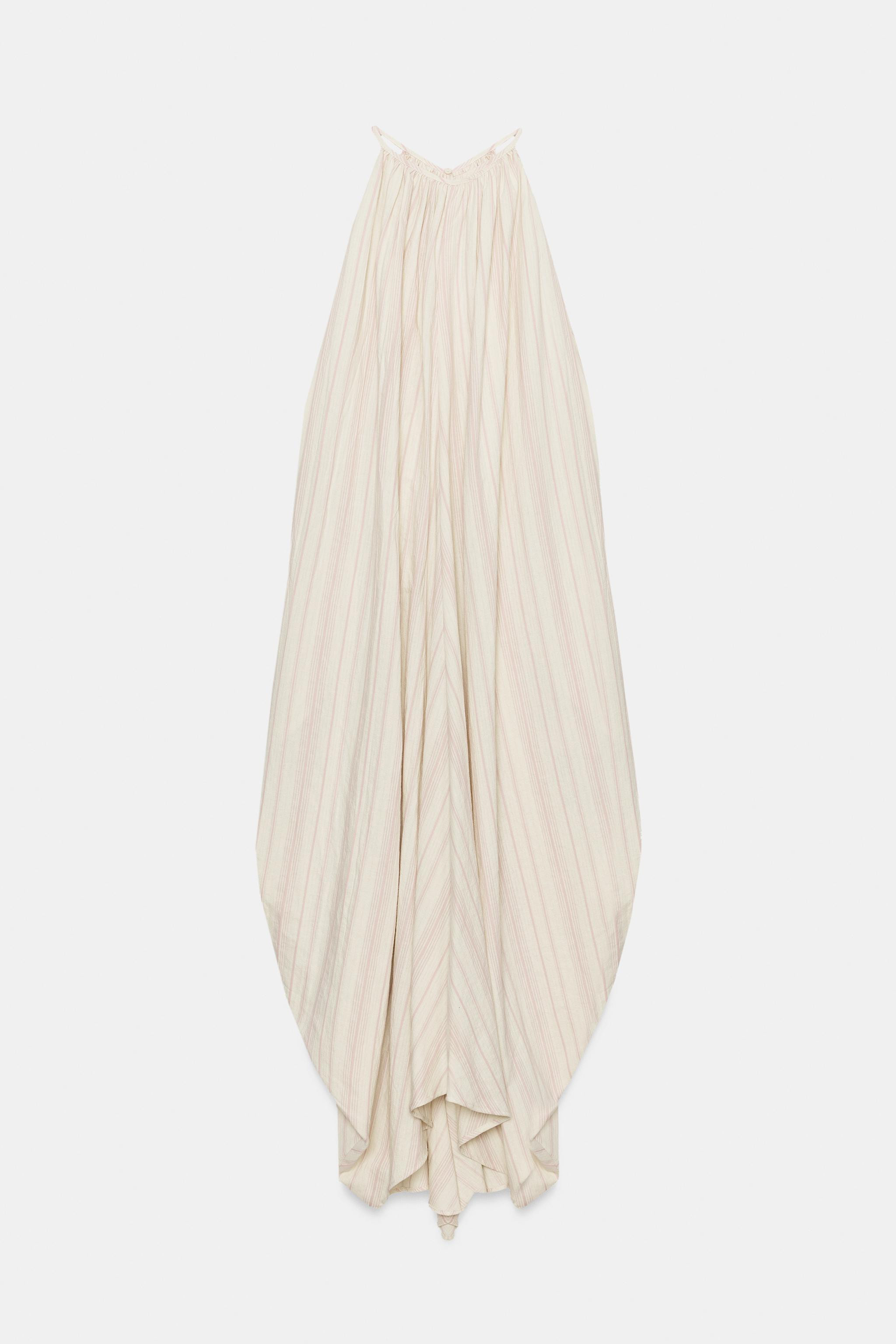 HALTER DRESS WITH LINEN ZW COLLECTION | Zara US