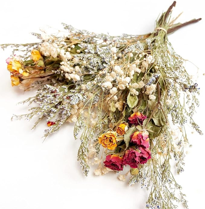 L'BREVOGA Dried Flower Spray Rose Bouquets, 2 bunches 100% Natural Flowers, Miniature Roses with ... | Amazon (US)
