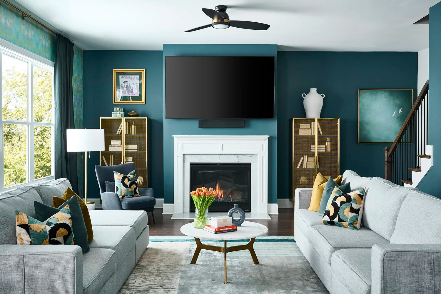 #SpotlightSaturday ✨ A closer look at one of my favorite living spaces—where bold color, meaningful art, and layered textures come together in true Soulful Maximalist fashion. Honored that this design was featured by HGTV, proving that intentional, personality-filled interiors never go out of style.

#SpotlightSaturday #HGTVFeatured #SoulfulMaximalism #LivingRoomDesign #ColorfulInteriors 

 #LTKHome