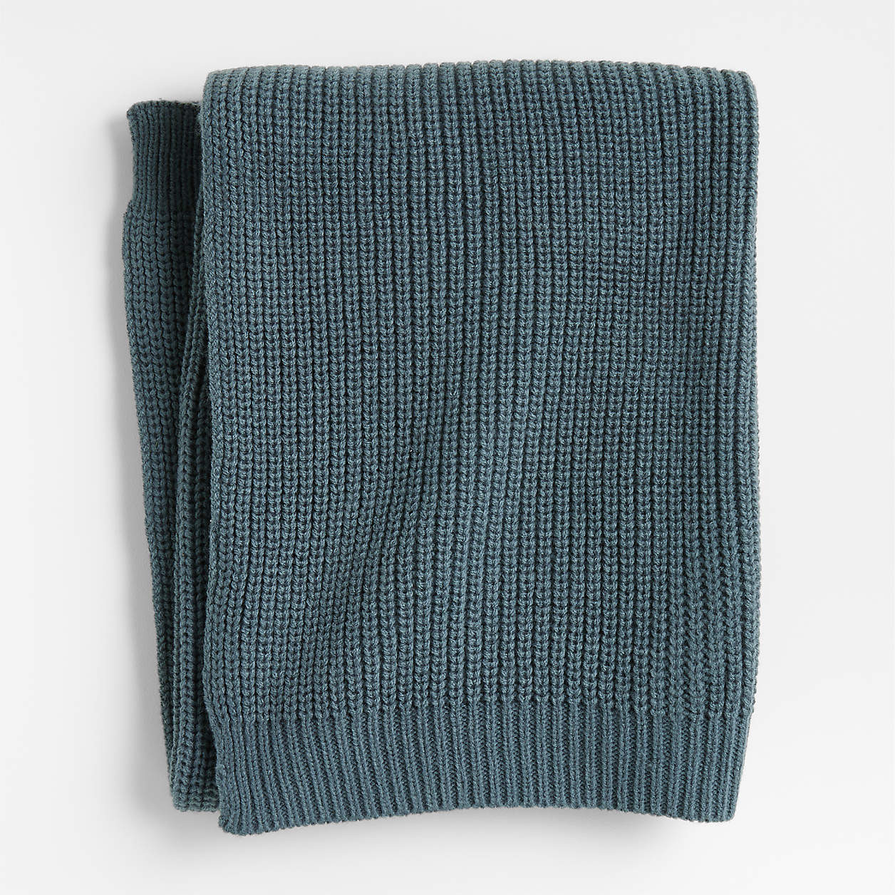 Slate Blue Rib Knit Baby Stroller Blanket + Reviews | Crate & Kids | Crate & Barrel