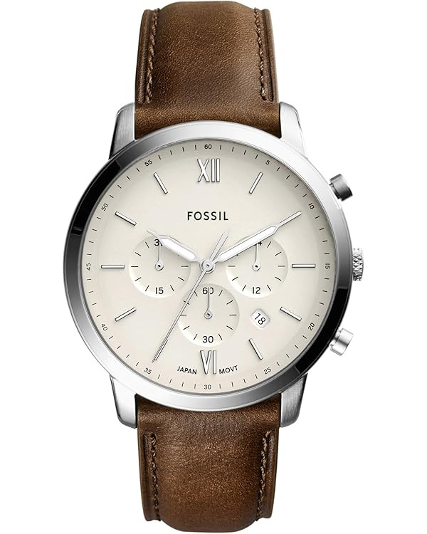 Fossil Men's Neutra Quartz Stainless Steel and Leather Chronograph Watch | Amazon (US)