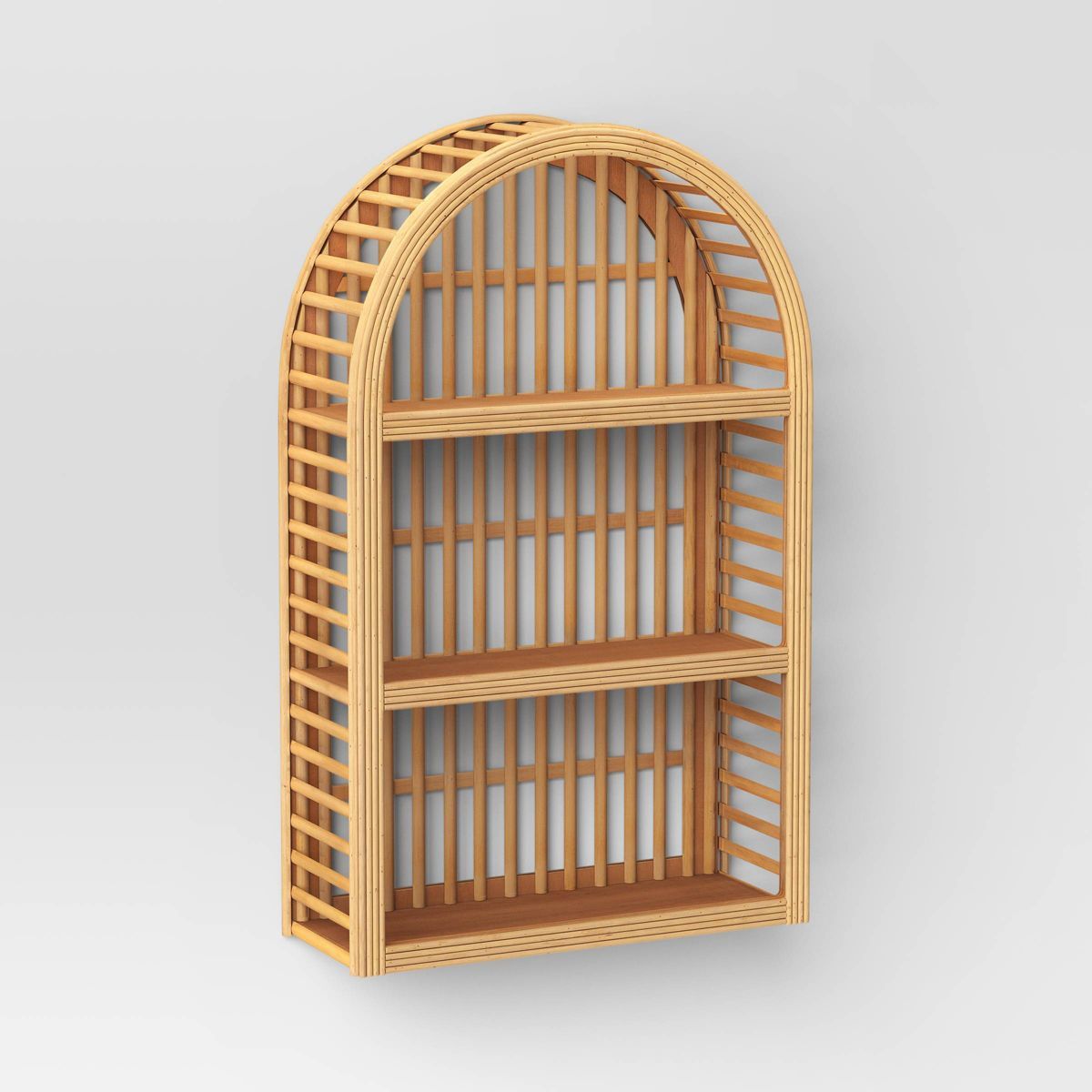 12" x 20" Wood and Rattan Wall Shelf Natural - Threshold™ | Target