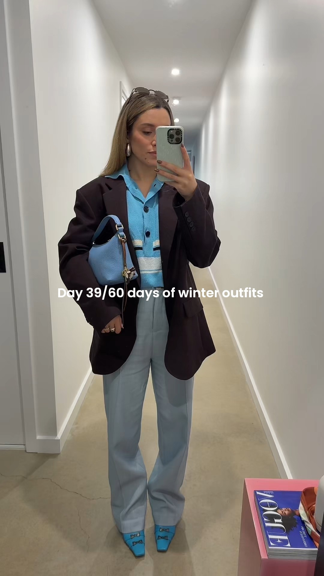 Day 39 of our 69 days of winter outfits challenge! 
Styling a fun colour combination today brown and blue with two of my favourite tailored pieces! 

#LTKaustralia #LTKwinter #LTKstyletip