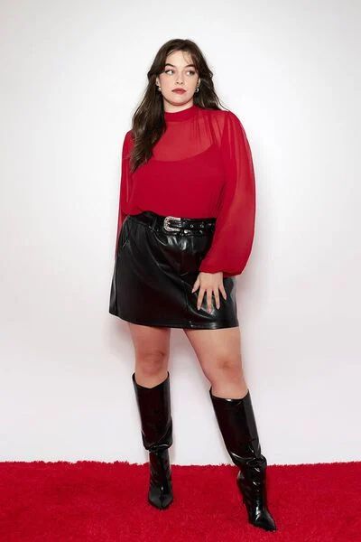 Plus Size Belted Faux Leather Mini Skirt | Forever 21 (US)