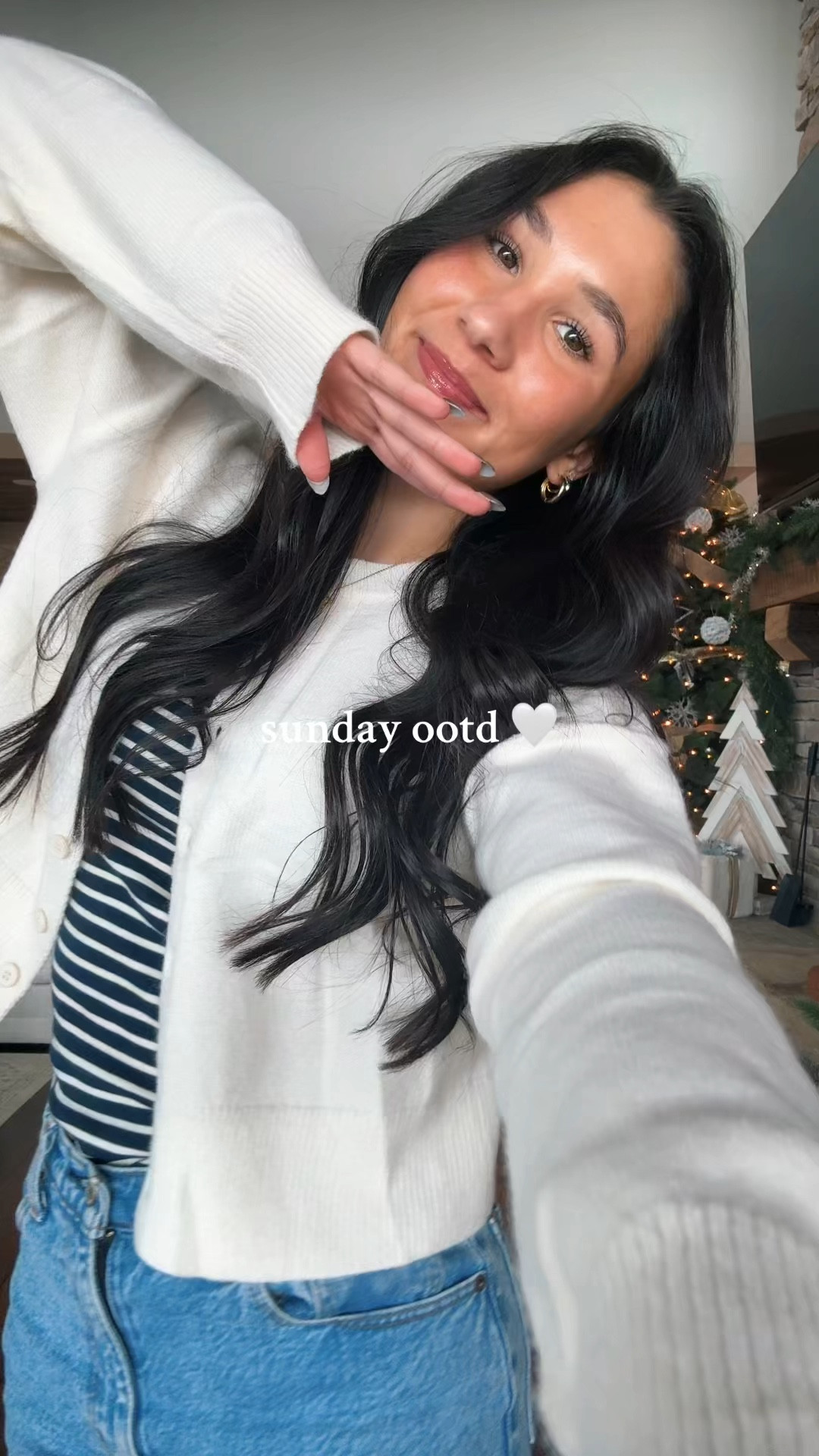 Sunday ootd!! 
tank top: brandy melville
love this sweater 🤍

#LTKStyleTip #LTKHoliday
