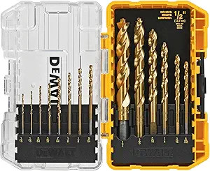 DEWALT Drill Bit Set, Titanium Nitride Coated, 14-Piece (DW1354) , Yellow | Amazon (US)