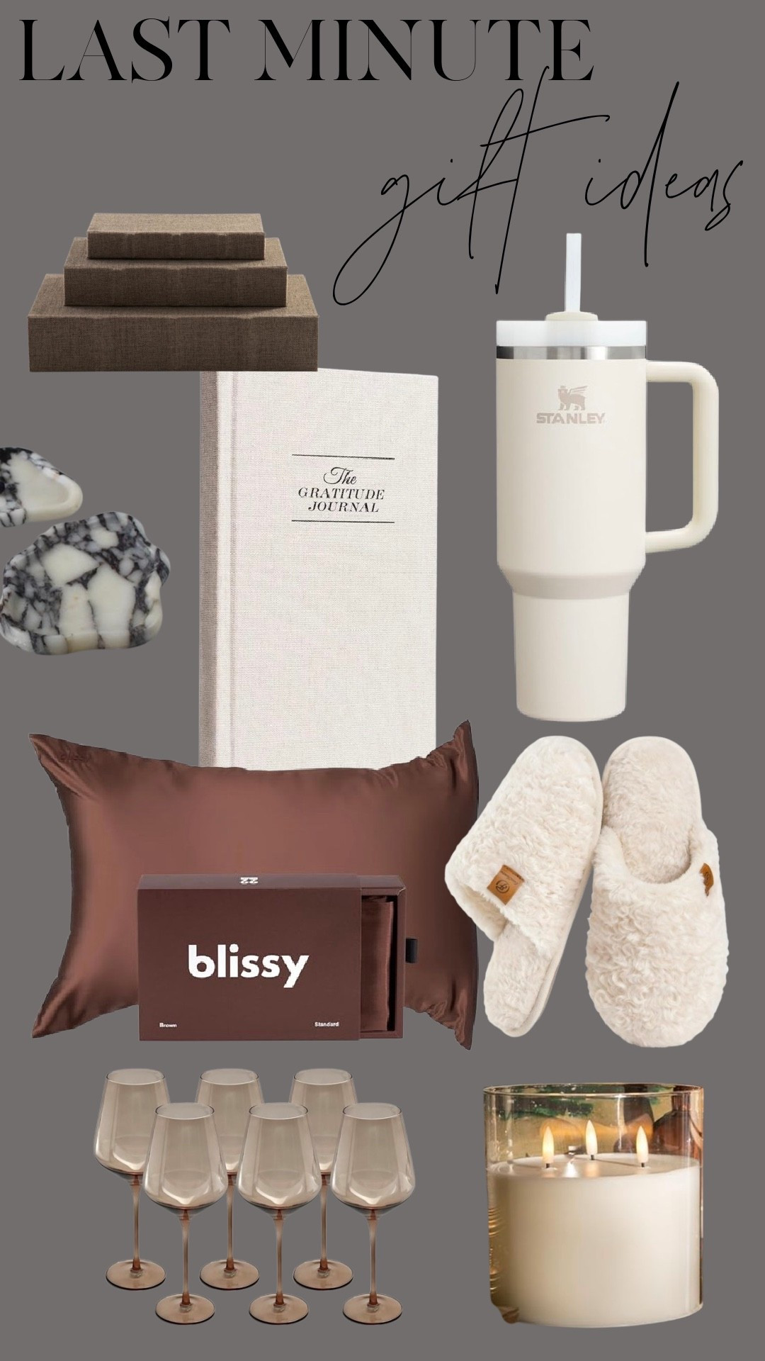 Last-minute gift ideas 🤍
Thoughtful, cozy, and easy wins that never feel rushed. From luxe sleep essentials and soft slippers to everyday favorites like a gratitude journal, candle, and beautiful glassware — these are the kinds of gifts everyone actually loves and uses. Perfect for teachers, hosts, friends, or a little something for yourself.

#LTKGiftGuide #LTKFindsUnder50 #LTKHome