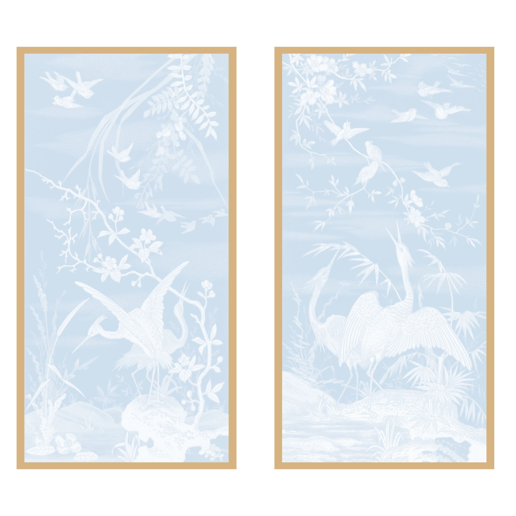 Crane Bird Panel Pair | Urban Garden Prints