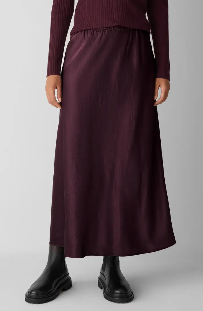 Crinkle Satin Bias Skirt | Nordstrom