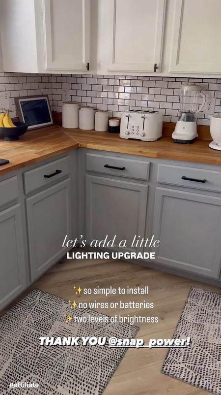 Kitchen lighting upgrade with these awesome Guide Lights from Snap Power! #gifted