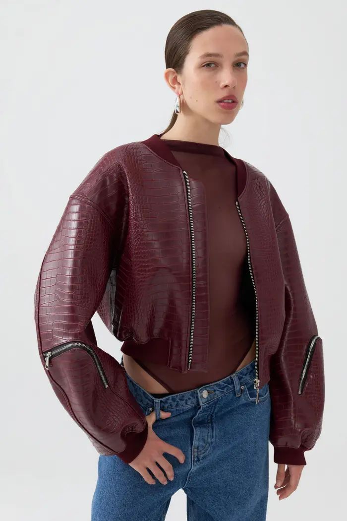 Nocturne Faux Leather Bomber Jacket | Nordstrom | Nordstrom