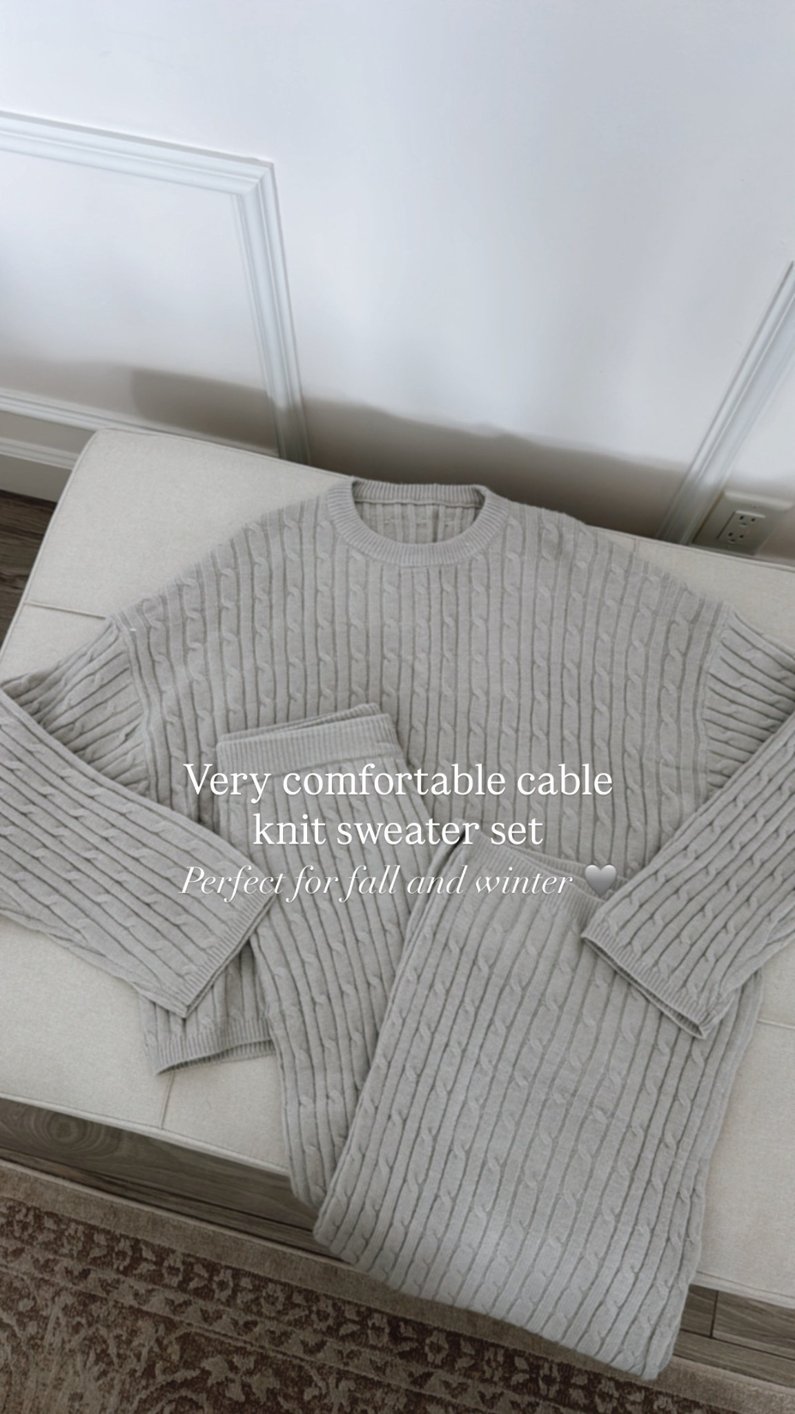 Amazon newest set!
Very comfortable cable knit sweater set
Perfect for fall and winter ❄️ 
Fits true to size and mine is size small 

#LTKStyleTip #LTKU #LTKSeasonal