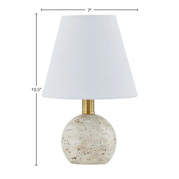 Alma 10.5" Mini Lamp with Linen Shade, Beige (Set of 2) | Wayfair North America