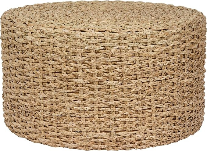 Oriental Furniture Rush Grass Knotwork Coffee Table/Ottoman - Natural | Amazon (US)