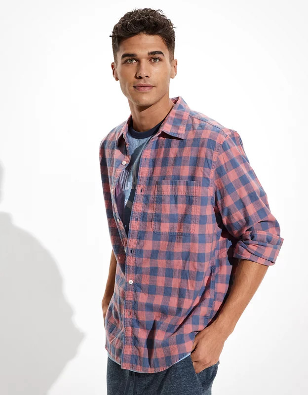 AE Super Soft Plaid Everyday Shirt | American Eagle Outfitters (US & CA)