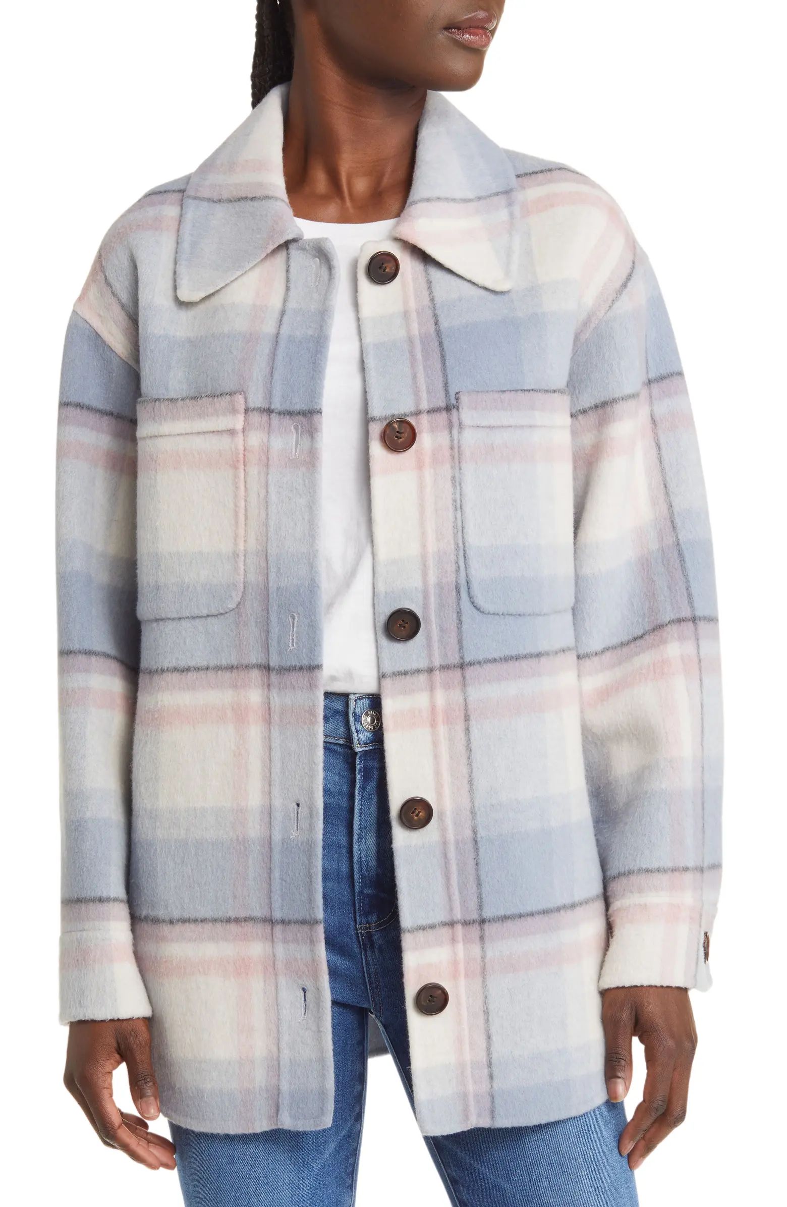 Connie Plaid Wool Blend Shirt Jacket | Nordstrom