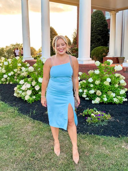 Amazon cocktail dress size small and true to size. Blue cocktail dress. Wedding guest dress.  

#LTKunder50