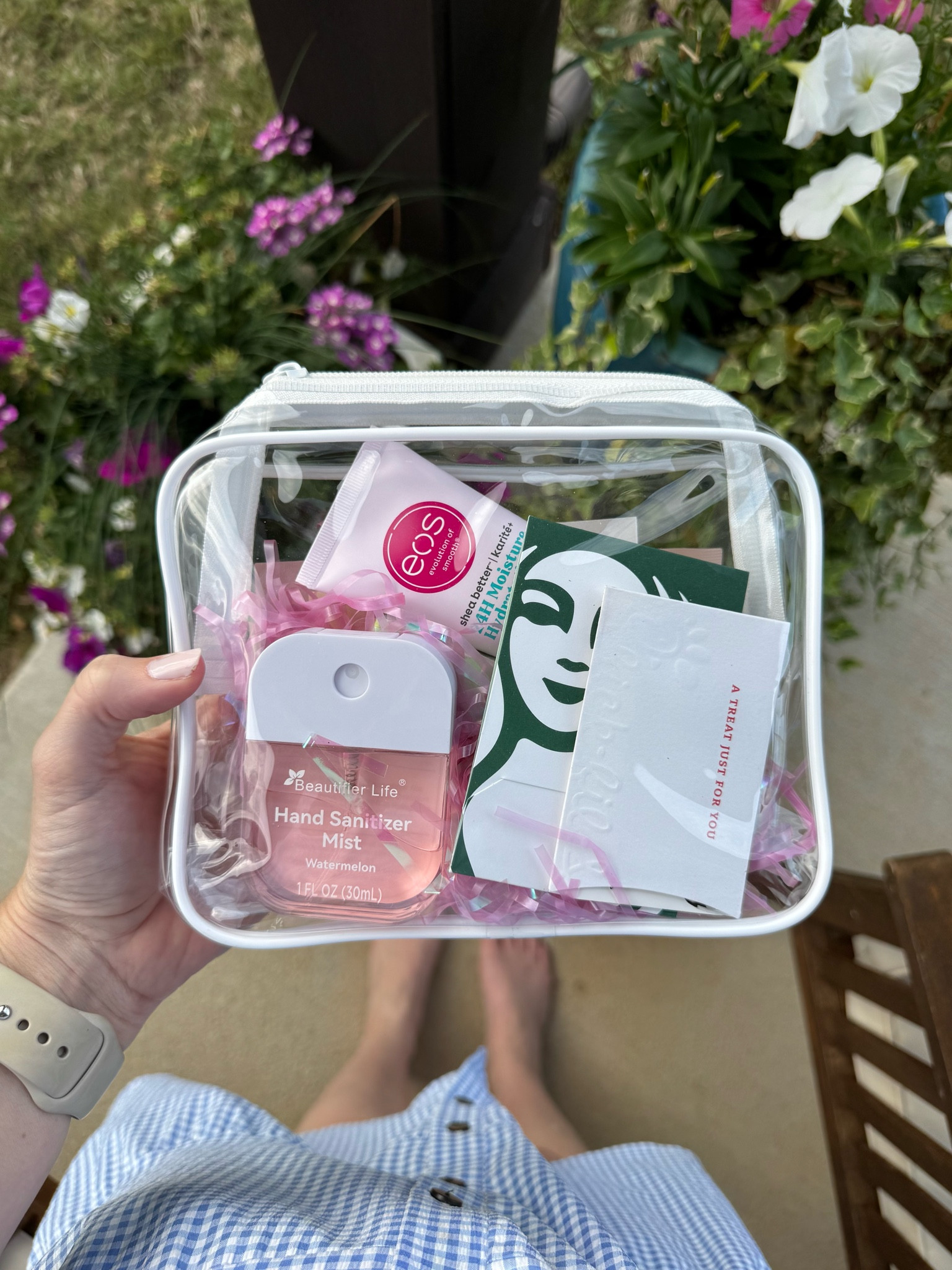 Addy and her bestie Hayes wanted to put together a little teacher appreciation gift together and honestly? I now low key want one for myself. We filled clear pouches with spray hand sanitizer (because LORD knows daycare teachers need it), lip gloss, hand lotion, eye patches (obsessed with these!!), plus Chick-fil-A + Starbucks gift cards.

It feels thoughtful without requiring a full Pinterest spiral at 11pm, and most of it can arrive on a quick ship window. Bless. 🤍

Such a cute little way to say THANK YOU to the teachers loving on our babies all year long.

#LTKHome #LTKSeasonal #LTKmomlife