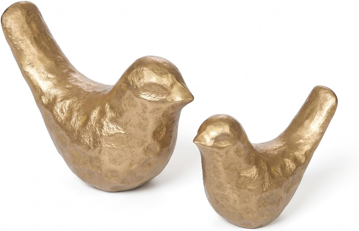 Somikis Cast Iron Bird Statue, Vintage Brass Coating Gold Figurine Decor | Amazon (US)