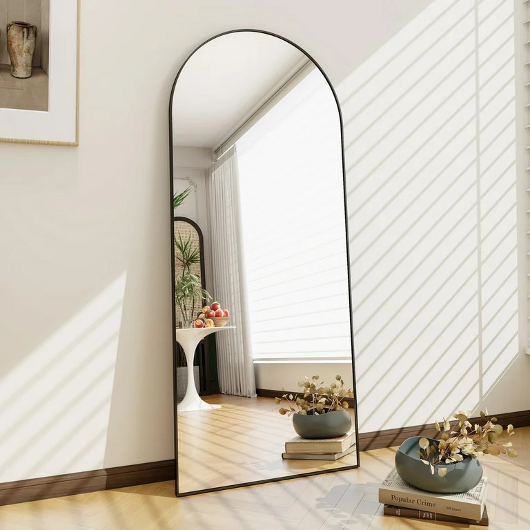 Mirrosa 30.1"x71" Arched Full Length Mirror with Stand Standing Mirror,Black | Walmart (US)