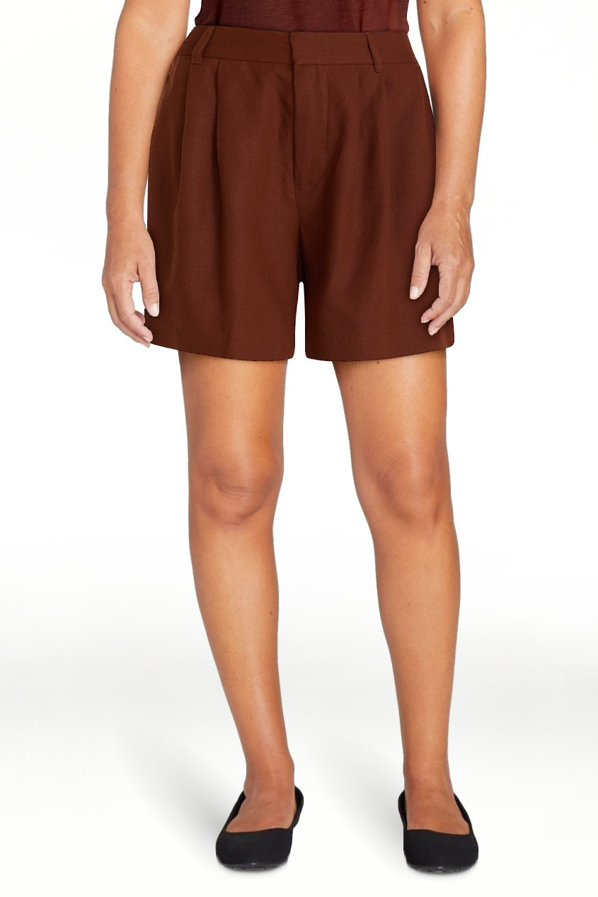 Time and Tru Women's Linen Blend Shorts, 5" Inseam, Sizes XS-XXXL | Walmart (US)