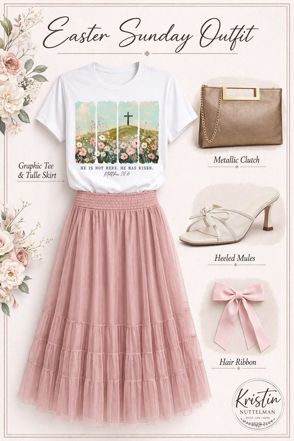 The sweetest Easter look 🤍✨

This outfit is such a beautiful reminder of what this season is all about — soft, feminine, and centered on Him. I love how the message tee paired with this flowy tulle skirt creates the perfect mix of meaningful + elevated.

It’s one of those outfits that feels special… without trying too hard 🤍

He is not here. He has risen ✝️

Everything is linked in my LTK 🤍

#easteroutfit #eastersundaystyle #ltkstyle #ltkfashion #faithbasedfashion #springoutfit #feminineoutfit #churchoutfit #modestfashion #amazonfashion #affordablestyle #outfitinspo #softstyle #elevatedstyle #midweststyle #momstyle #heisrisen #faithoverfear #christianfashion #ltkfinds

#LTKSeasonal #LTKootd #LTKU