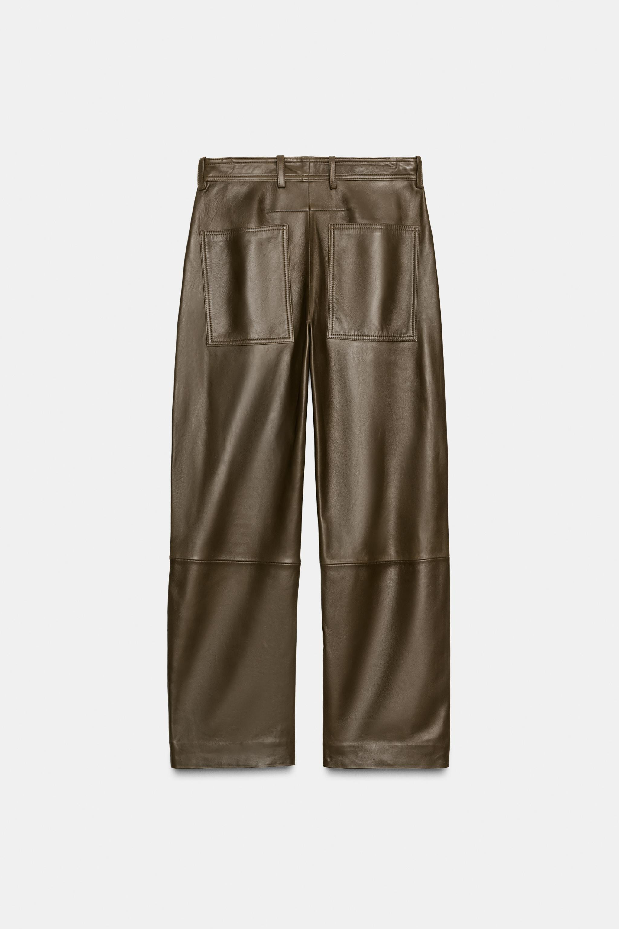 ZW COLLECTION LIMITED EDITION STRAIGHT LEATHER TROUSERS | Zara UK