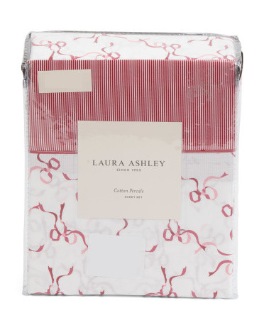 Cotton Percale Bows Print Sheet Set | Marshalls