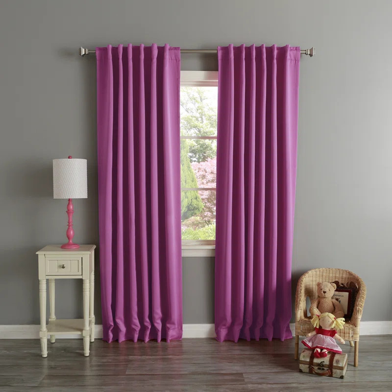 Bantam Solid Blackout Thermal Rod Pocket Curtain Panels (Set of 2) | Wayfair North America