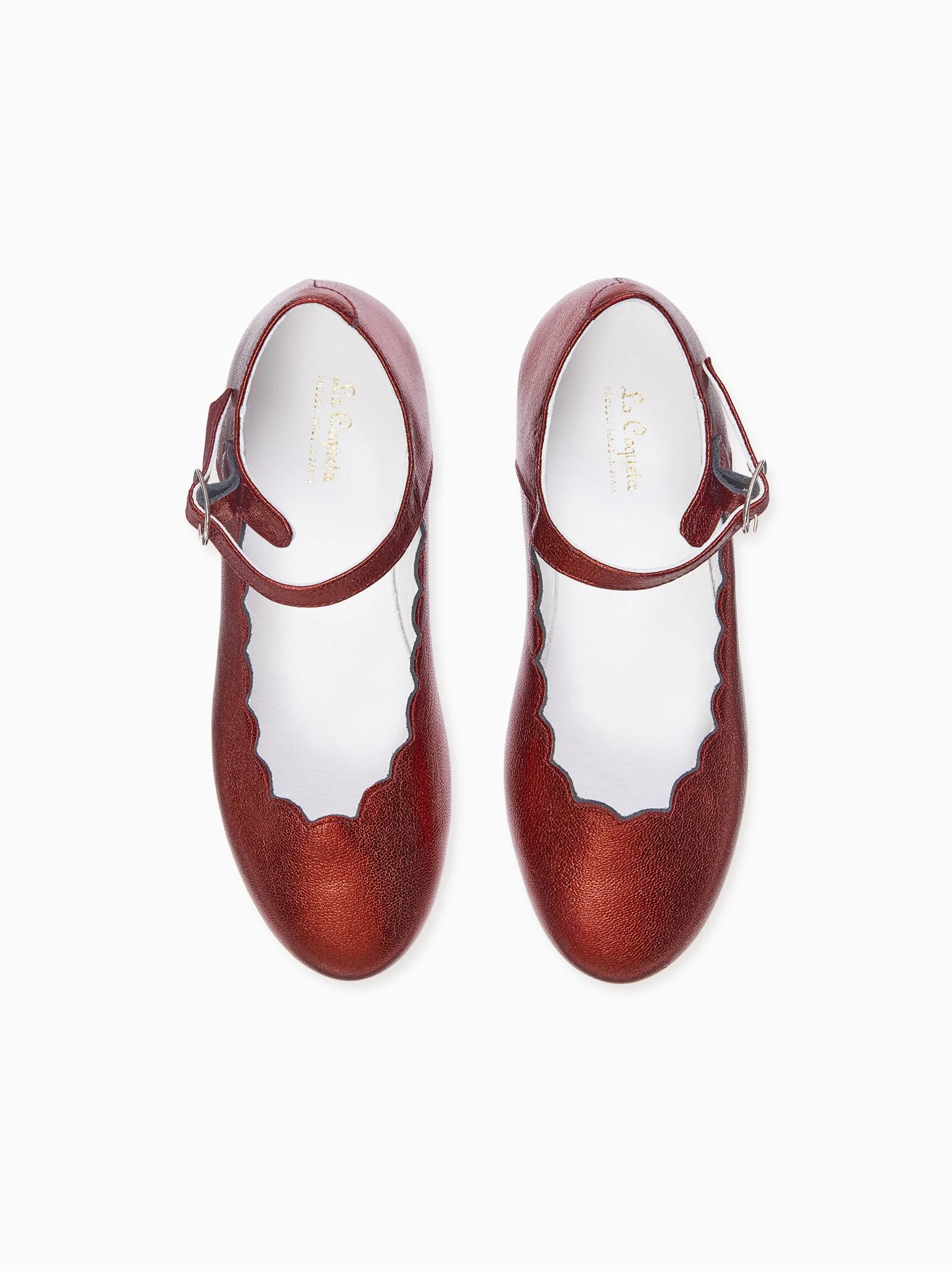 Red Metallic Scallop Mary Jane | La Coqueta (US)