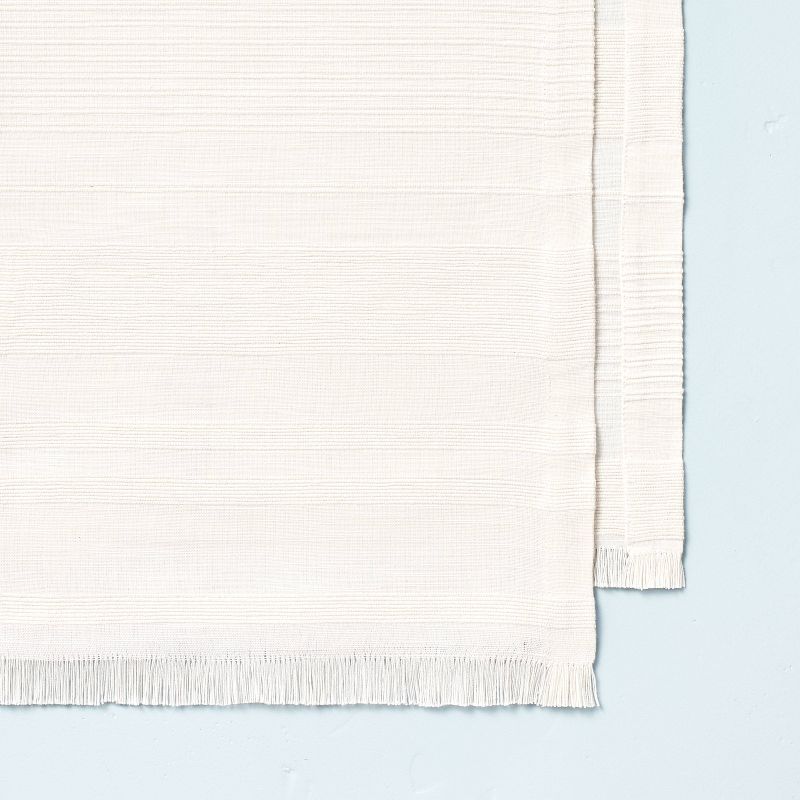 Texture Stripes with Micro Fringe Table Runner Sour Cream - Hearth & Hand™ with Magnolia | Target