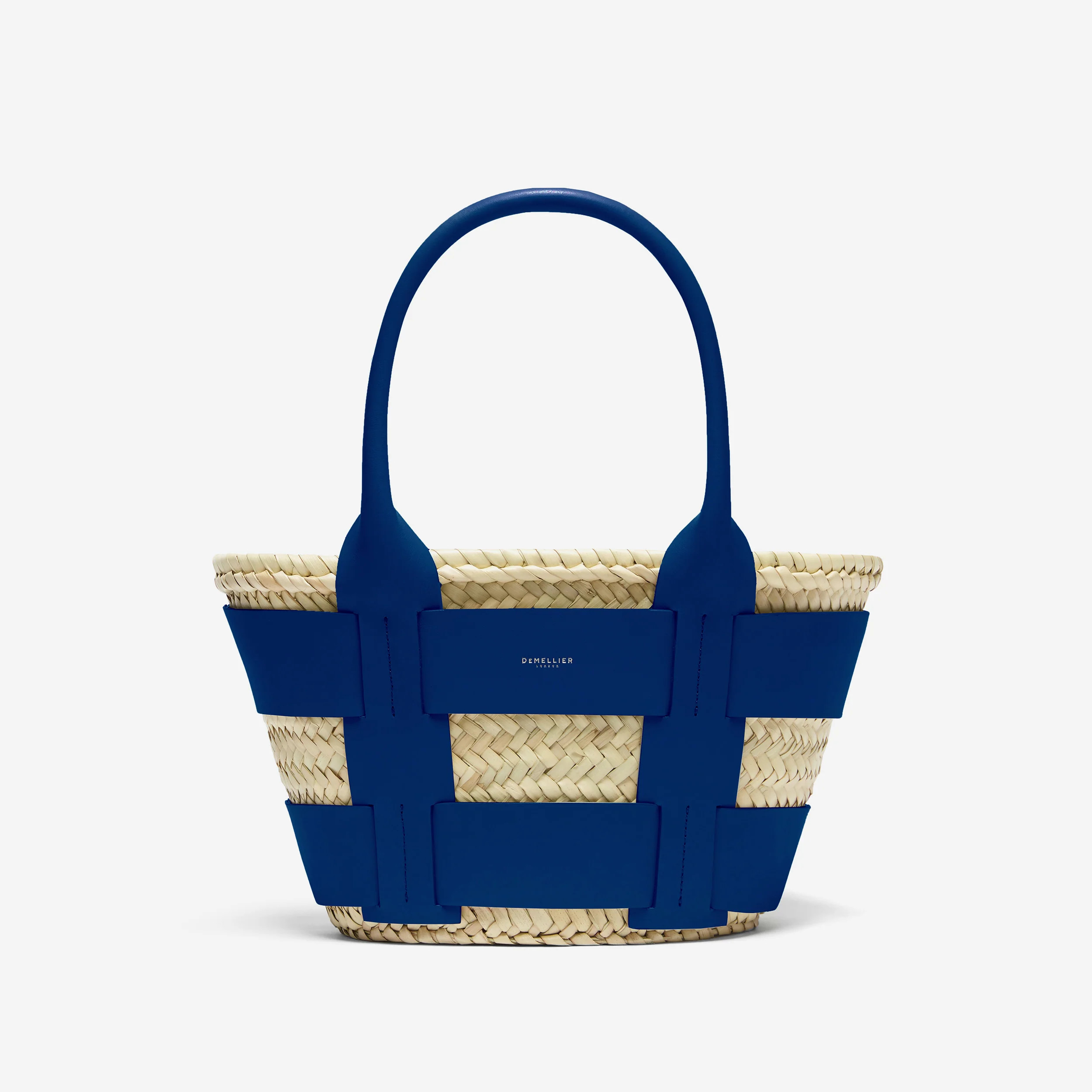 The Mini Santorini | Natural Basket Cobalt Blue Smooth | DeMellier | DeMellier