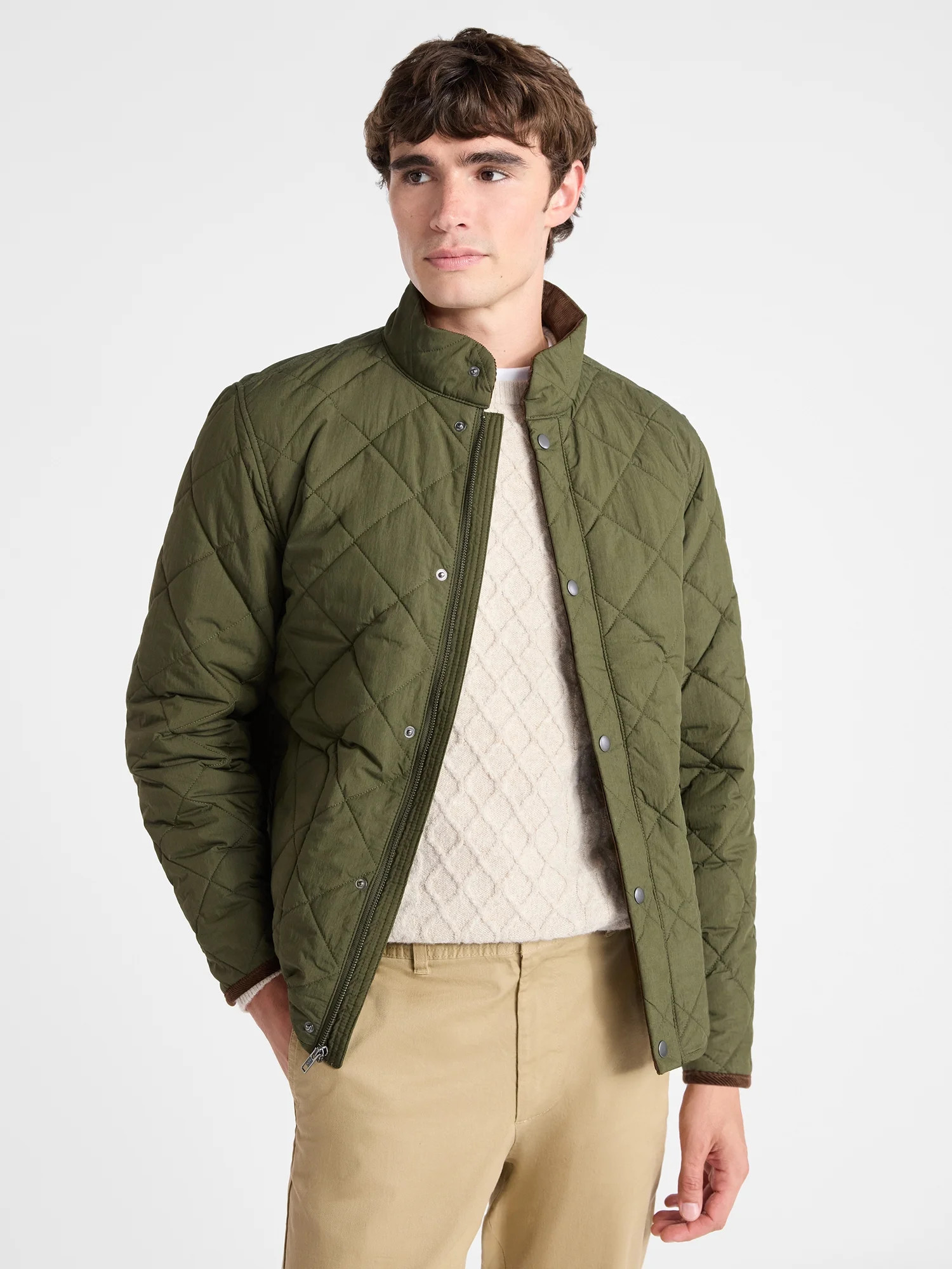 Free Assembly Men's Quilted Jacket with Long Sleeves, Sizes XS-3XL | Walmart (US)