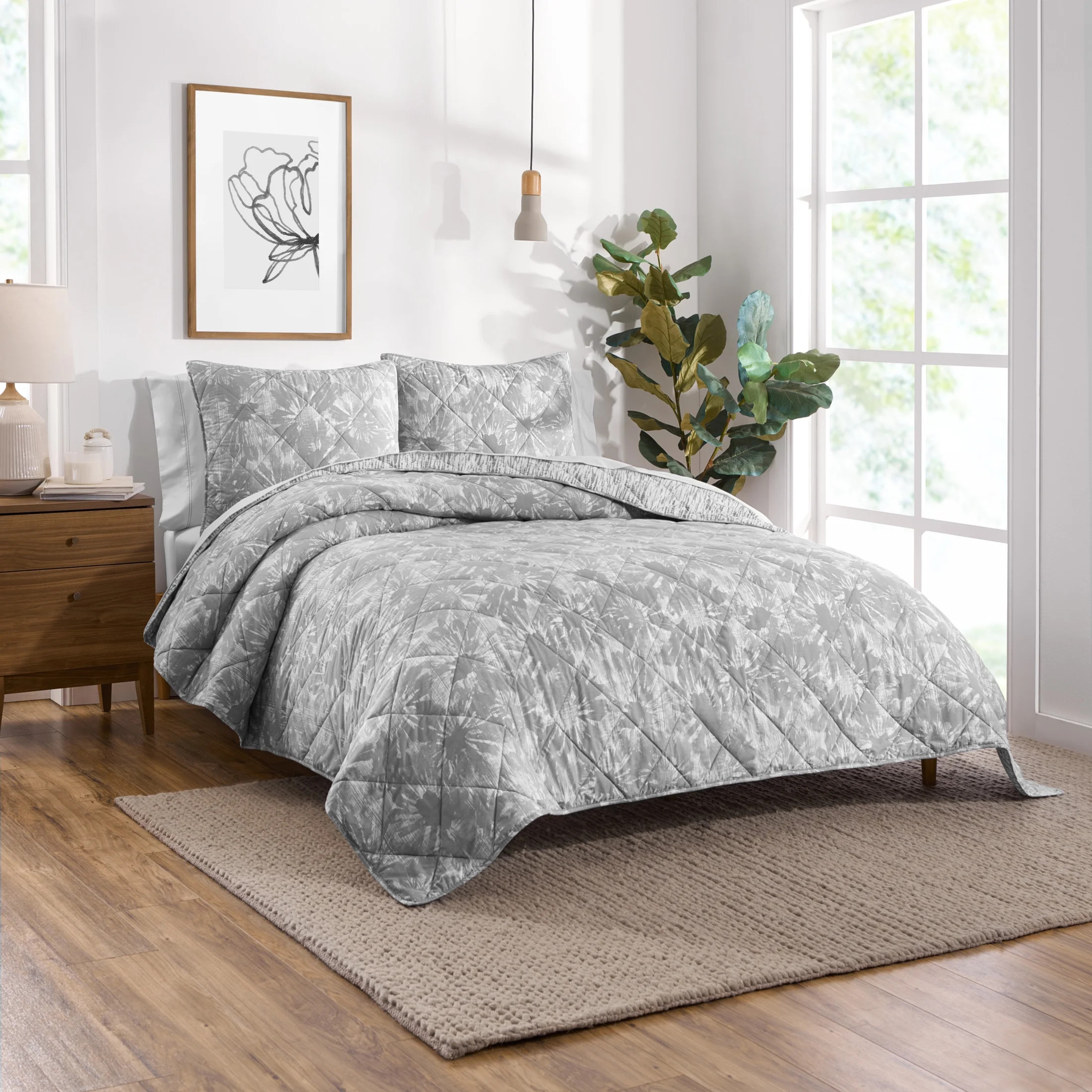 Gap Home Shooting Floral Reversible Organic Cotton Blend Quilt, Full/Queen | Walmart (US)
