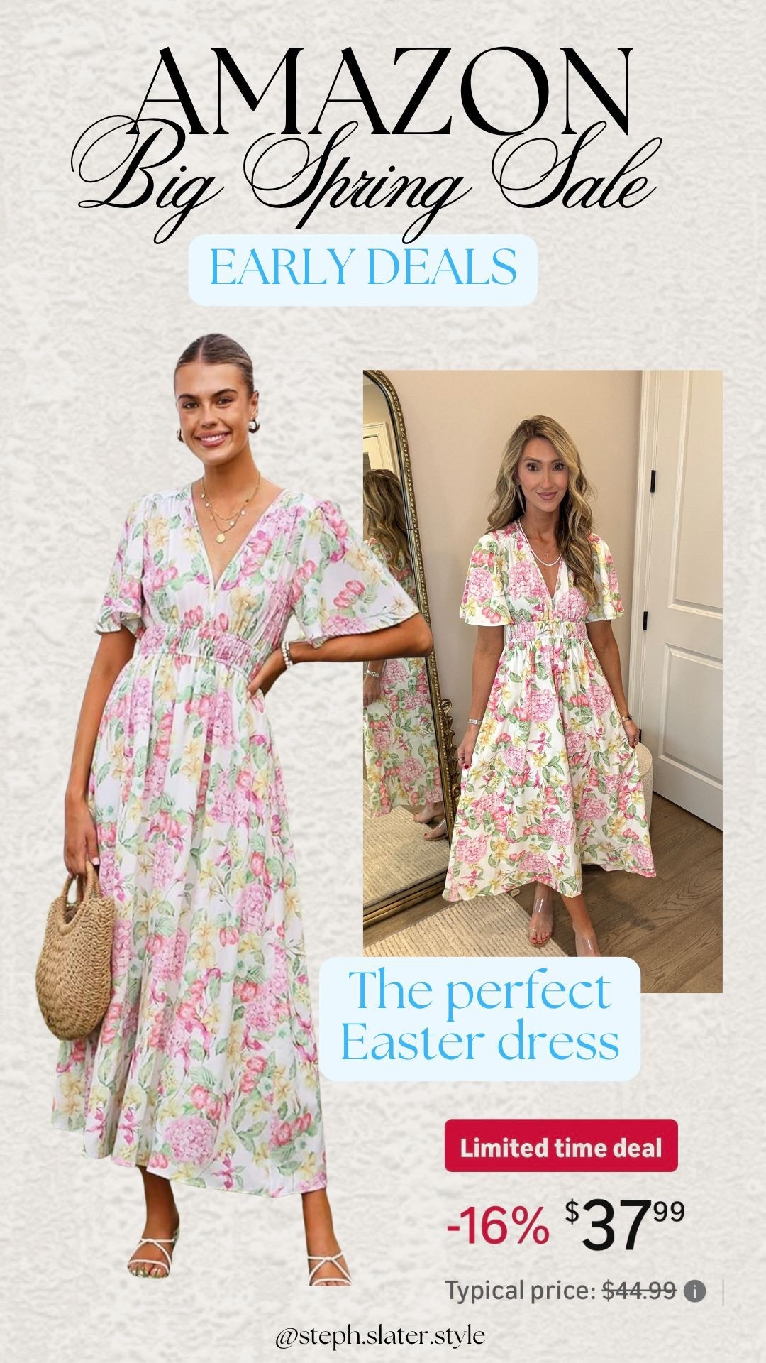 The perfect spring dress from Amazon. On early deal now! 

#LTKSeasonal #LTKSaleAlert #LTKOver40