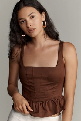 Mare Mare Square-Neck Peplum Tank | Anthropologie (US)