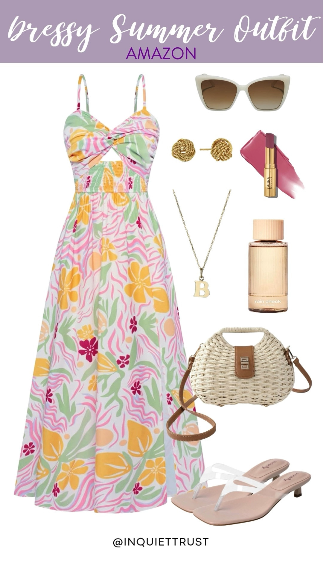 This stylish summer outfit from Amazon is unexpectedly affordable! Best to accessorize the look with transparent kitten heels, a straw crossbody bag, and cat-eye sunglasses.
#resortwear #brunchdate #floralprints #affordablefashion

#LTKU #LTKSeasonal #LTKStyleTip