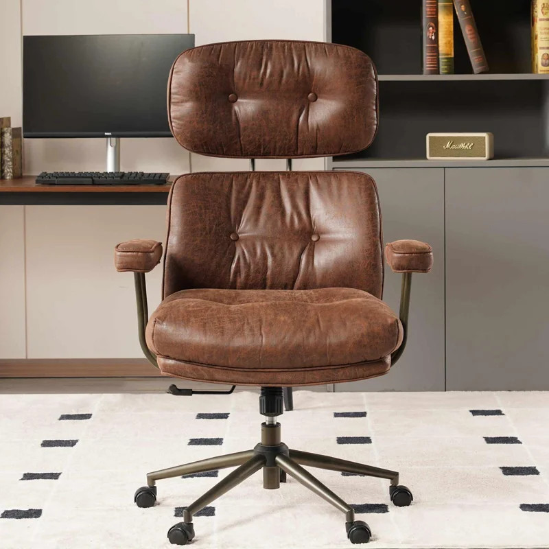 Ergonomic Executive Office Chair, Extra Wide Tufted Seat, High Back Reclining Desk Chair with Lum... | Wayfair North America
