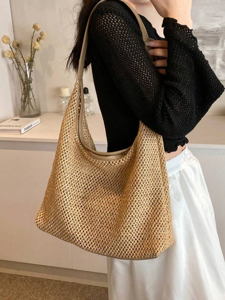 Summer New Style Woven Hollow-Out Shoulder Bag With Inner Bag For Women, Fashionable & Casual Bag... | SHEIN