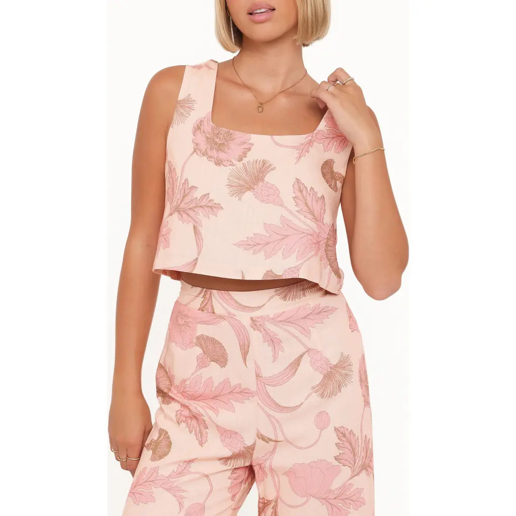 Petal & Pup Devlin Floral Crop Tank in Pink Floral at Nordstrom, Size Large | Nordstrom